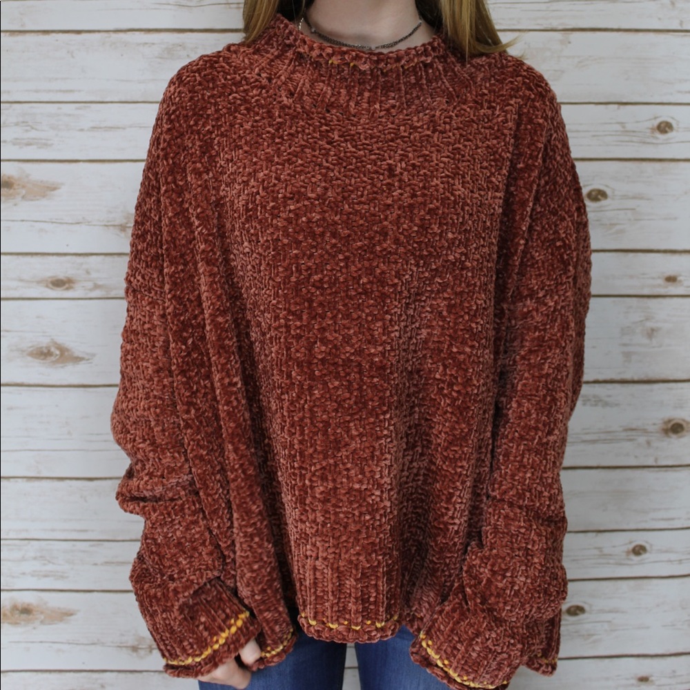 Mock Neck Chenille Sweater